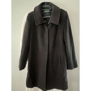 Hilary Radley Angora Wool Long Chocolate Brown Sz 4 Snap Buttons